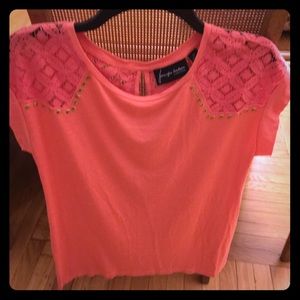 Coral cute short sleeve shirt